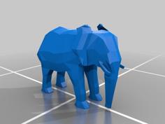 Low-poly Elephant 3D Printer Model