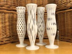 Four Minimal Surface Fluted Vases 3D Printer Model