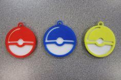 Pokeball Keychain (Fitted, Two Pieces) 3D Printer Model