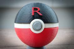 Team Rocket Rocketball Pokeball, With Magnetic Clasp 3D Printer Model