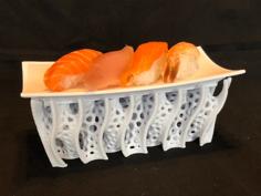 Rectangular Gyroid Sushi Serving Tray 3D Printer Model