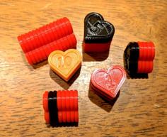 Stackable Life/Heart Token 3D Printer Model