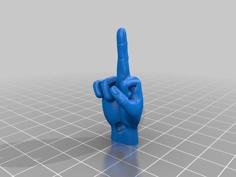 Middle Finger Keychain 3D Printer Model