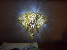 Elephant Voronoi Wall Art Light 3D Printer Model