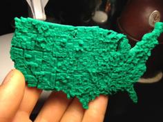 Pocket Unemployment Map Of The United States 3D Printer Model