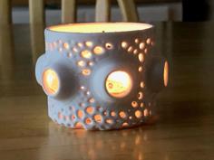 Embedded Marble Tea Light Holder 3D Printer Model