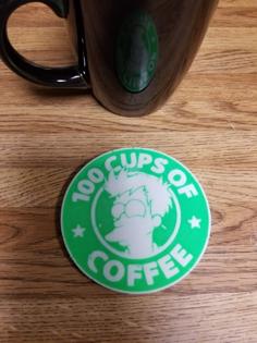 Fry 100 Cups Of Coffee Coaster 3D Printer Model