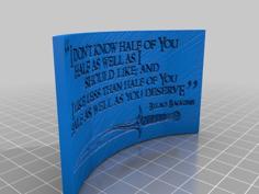 Lord Of The Rings Bilbo Plaque 3D Printer Model