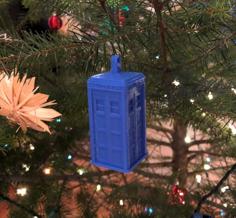 Detailed Tardis Christmas Ornament 3D Printer Model