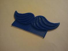 Moustache Comb 3D Printer Model