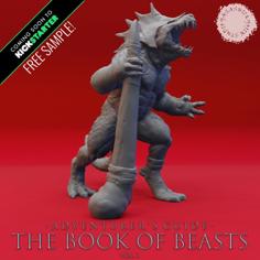 Lizardfolk War Chief – Book Of Beasts KS Sample – Tabletop Miniature (Pre-Supported) 3D Printer Model