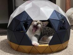 Geodesic Dome Cat House – Pine Tree Cutouts 3D Printer Model