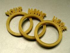 Personalized Napkin Rings 3D Printer Model