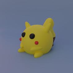 Chubby Pikachu | Pokemon [with Low Poly Version] 3D Printer Model