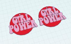 Girl Power Earrings 3D Printer Model