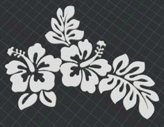 Hibiscus 2D Wall Art 3D Printer Model