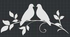 Love Birds 2D Wall Art 3D Printer Model