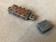 Steampunk USB (4mmX12mmX42mm USB Stick Cover) 3D Printer Model