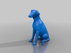 Sitting Natural Doberman 3D Printer Model