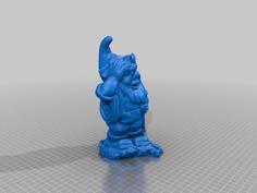 Gnome With Pickaxe Standing On A Rock – Hollowed 3D Printer Model