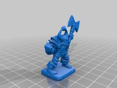 Hero Quest Chaos Warrior With Doubleaxe 3D Printer Model