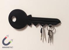 Key-shaped Magnetic Key Holder 3D Printer Model