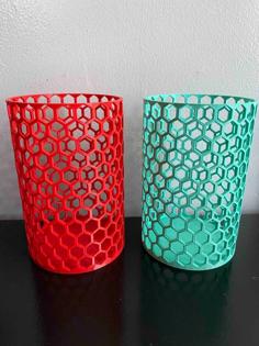 Hexagon Pattern Pencil Cup 3D Printer Model