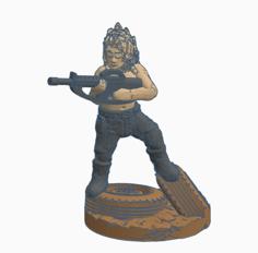 Wasteland Warrior Woman 3D Printer Model