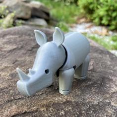 Articulated Rhino 3D Printer Model