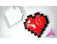 Minecraft Heart Health Heart Pixel 3D Printer Model