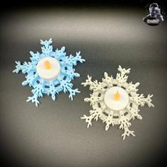 Snowflake Tea Light 3D Printer Model