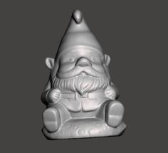 Garden Gnome, Sitting And Fat 3D Printer Model