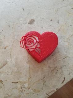 Rose Heart Box 3D Printer Model