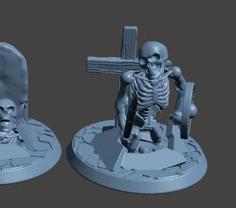 28mm Undead Skeleton Warrior – Climbing Out Of Grave 2 3D Printer Model