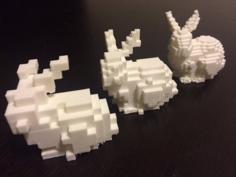 Low-Voxel Stanford Bunny + Voxelization/Minecraft Tutorial 3D Printer Model