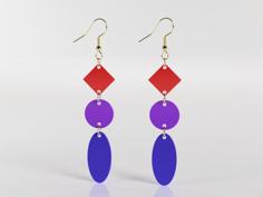 Geometric Design Earrings 3D Printer Model