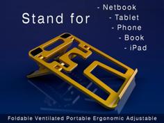 Print-in-Place Netbook&Tablet Stand 3D Printer Model