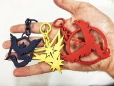 Pokemon Go Teams Logo Keyrings SLS REMIX 3D Printer Model