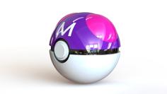 Master Ball – Fully Functional PokeBall With Button And Hinge 3D Printer Model