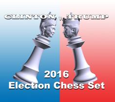 Clinton Vs Trump Chess Set 3D Printer Model