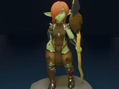 Cute Goblin Girl 3D Printer Model