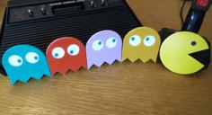 Pac Man & Ghosts Coaster Set 3D Printer Model