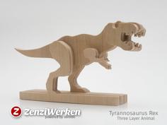 Tyrannosaurus-Rex 3-layered-animal Cnc/laser 3D Printer Model