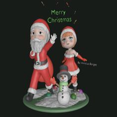 Santa Claus Anime Chibi Diorama – Christmas 3D Printer Model