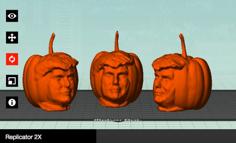 Pumpkin Trumpkin Halloween Scary 3D Printer Model