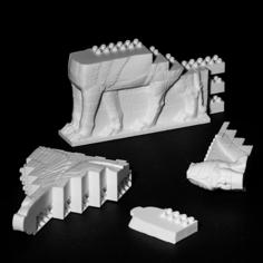 Montini Assyrian Winged Bull Wall Set (Lego Compatible) 3D Printer Model