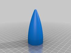 Fin And Nose Cone Section For 1″ Compressed Air Rocket 3D Printer Model