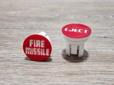 Cigarette Lighter “Eject” And “Fire Missile” Buttons 3D Printer Model