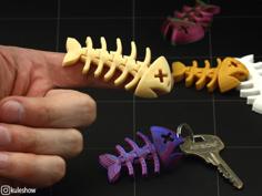 Flexi Fish Bone Keychain 3D Printer Model