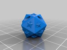 Icosahedron Keychain With Star Covering 3D Printer Model